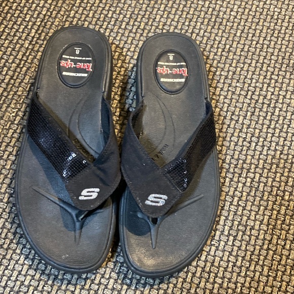 Skechers Tone Ups Black Sequins 8 - Picture 1 of 4